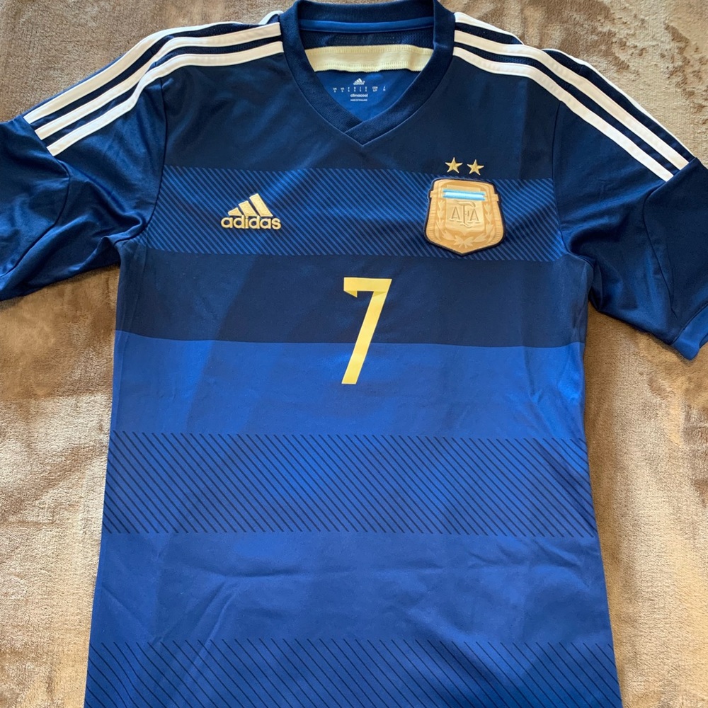 Argentina World Cup Away Jersey Di Maria #7